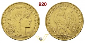 FRANCIA 10 Franchi 1906. Fb. 509 Au g 3,21 BB