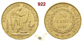 FRANCIA 20 Franchi 1897 A, Parigi. Fb. 533 Au g 6,45 SPL