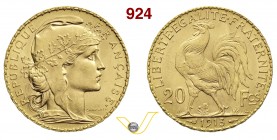 FRANCIA 20 Franchi 1913 "galletto" Au g 6,44 q.FDC