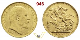 GRAN BRETAGNA EDOARDO VII (1901-1910) Sovrana 1902. Kr. 805 Spink 3969 Au SPL