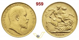 GRAN BRETAGNA EDOARDO VII (1901-1910) Sovrana 1910. Kr. 805 Spink 3969 Au q.SPL