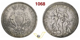 LUCCA REPUBBLICA (1369-1799) Scudo 1737. D/ Stemma coronato su rami di palma R/ San Martino a cavallo divide il mantello col povero. CNI 790 MIR 237/2...