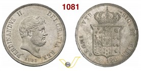 NAPOLI FERDINANDO II (1830-1859) 120 Grana 1855. MIR 503/4 Ag g 27,56 q.FDC