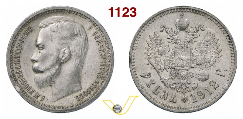 RUSSIA NICOLA II (1894-1917) Rublo 1912. Bitkin 66 Ag g 19,92 • Colpetto al bord...