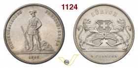 SVIZZERA CONFEDERAZIONE 5 Franchi 1859 Zurich. Kr. S5 Ag g 25,08 SPL