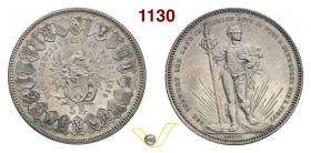 SVIZZERA CONFEDERAZIONE 5 Franchi 1879 Basel. Kr. S14 Ag g 25,07 • Hairlines SPL÷FDC