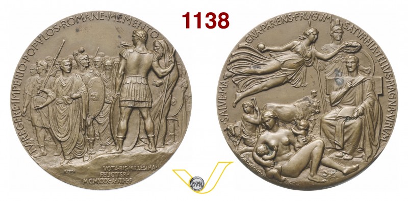 Medaglia 1930 A. VIII per il bimillenario della morte di Virgilio. Opus Romagnol...