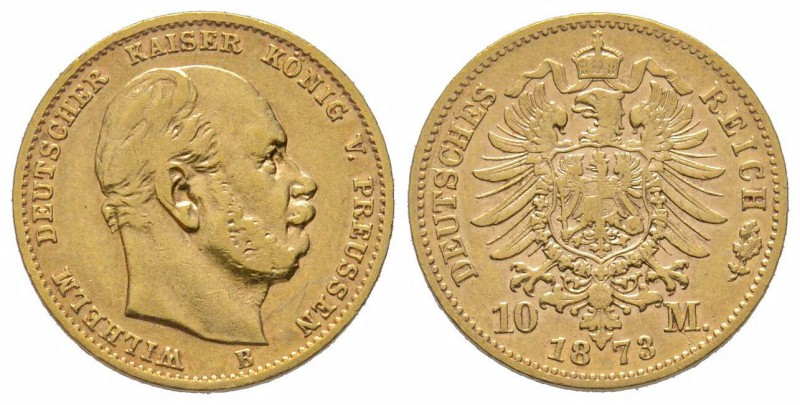 PREUSSEN, 10 Mark 1873 B, AU 3.98 g. TTB/SUP