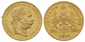 8 Florins Gulden, 1871, AU 6.45 g. Superbe. Rare