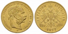 8 Florins Gulden, 1877, AU 6.45 g. Superbe