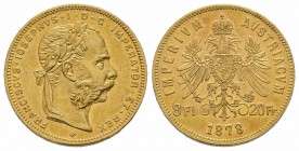 8 Florins Gulden, 1878, AU 6.45 g. Superbe