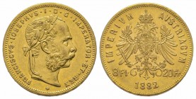 8 Florins Gulden, 1882, AU 6.45 g. Superbe