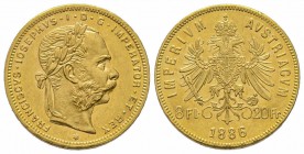 8 Florins Gulden, 1886, AU 6.45 g. Superbe