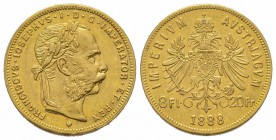 8 Florins Gulden, 1888, AU 6.45 g. Superbe