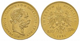 4 Florins Gulden, 1891, AU 3.22 g. TTB