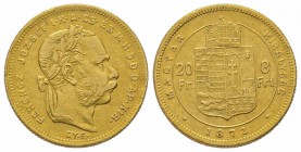 20 Florins Gulden, 1871 GYF, AU 6.77 g. TTB