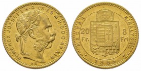 20 Florins Gulden, 1885, AU 6.77 g. Superbe