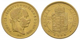 4 Florins Gulden, 1871, AU 3.22 g. TTB