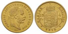 4 Florins Gulden, 1875, AU 3.22 g. TTB