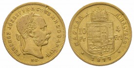 4 Florins Gulden, 1877, AU 3.22 g. TTB