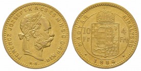 4 Florins Gulden, 1884, AU 3.22 g. TTB