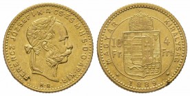 4 Florins Gulden, 1889, AU 3.22 g. TTB/SUP