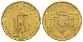 20 Corona, 1895, AU 6.77 g. Superbe
