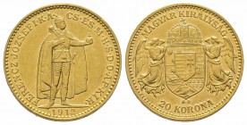 20 Corona, 1912, AU 6.77 g. Superbe
