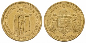 10 Corona, 1892, AU 3.39 g. TTB