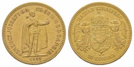 10 Corona, 1893, AU 3.39 g. TTB