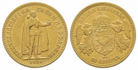 10 Corona, 1894, AU 3.39 g. TTB