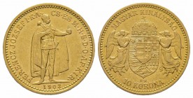 10 Corona, 1903, AU 3.39 g. TTB