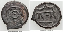 BRITAIN. Cantiaci. Ca. 85-50 BC. AE cast potin unit (19mm, 1.51 gm, 9h). XF. Angular bull type. Celticized head of Apollo right; pellet in center, lin...