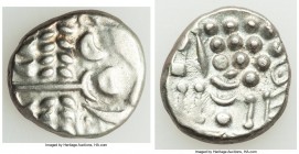 BRITAIN. Durotriges. Ca. 60-20 BC. AV (white gold) stater (19mm, 5.75 gm, 1h). AU. Cranborne Chase type, ca. 60-50 BC. Devolved wreathed head of Apoll...