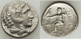 MACEDONIAN KINGDOM. Alexander III the Great (336-323 BC). AR tetradrachm (25mm, 16.07 gm, 5h). XF, graffiti, porosity. Lifetime issue of 'Amphipolis',...