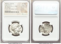 ATTICA. Athens. Ca. 440-404 BC. AR tetradrachm (25mm, 17.20 gm, 9h). NGC Choice AU 5/5 - 4/5. Mid-mass coinage issue. Head of Athena right, wearing cr...