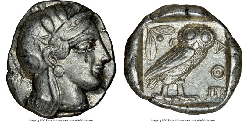 ATTICA. Athens. Ca. 440-404 BC. AR tetradrachm (25mm, 17.16 gm, 8h). NGC Choice ...