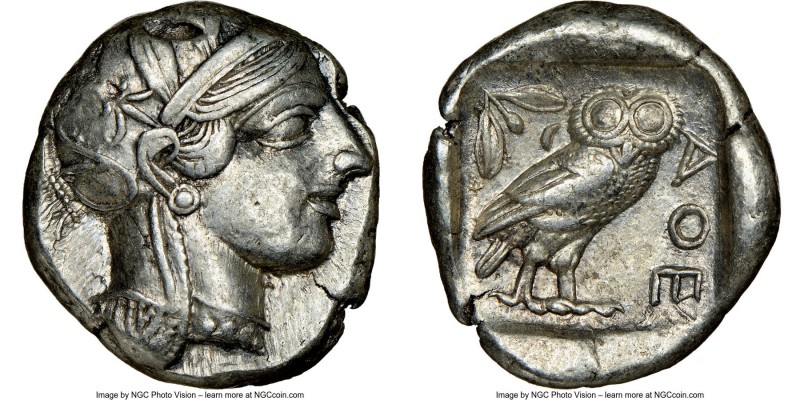 ATTICA. Athens. Ca. 440-404 BC. AR tetradrachm (24mm, 17.14 gm, 12h). NGC XF 4/5...