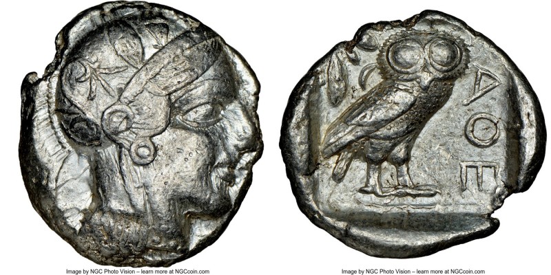 ATTICA. Athens. Ca. 440-404 BC. AR tetradrachm (26mm, 17.11 gm, 9h). NGC Choice ...