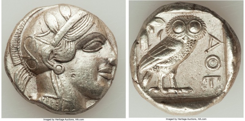 ATTICA. Athens. Ca. 440-404 BC. AR tetradrachm (24mm, 17.20 gm, 7h). XF. Mid-mas...