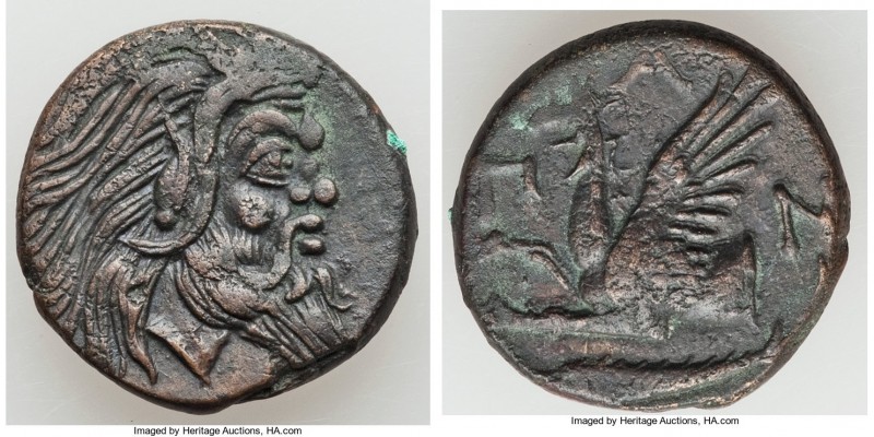 CIMMERIAN BOSPORUS. Panticapaeum. 4th century BC. AE (20mm, 6.81 gm, 1h). XF. He...