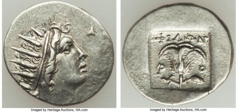 CARIAN ISLANDS. Rhodes. Ca. 88-84 BC. AR drachm (20mm, 2.33 gm, 10h). Choice XF....