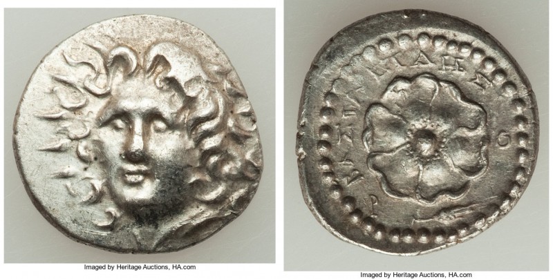 CARIAN ISLANDS. Rhodes. Ca. 84-30 BC. AR drachm (24mm, 4.31 gm, 11h). AU. Basile...
