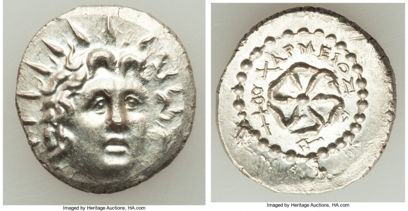 CARIAN ISLANDS. Rhodes. Ca. 84-30 BC. AR drachm (24mm, 4.29 gm, 5h). AU. Charmio...