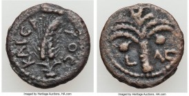 JUDAEA. Roman Procurators. Coponius (AD 6-9) AE prutah (15mm, 2.31 gm, 11h). About VF. Jerusalem, dated Regnal Year 36 of Augustus (AD 5/6). KAICA-POC...