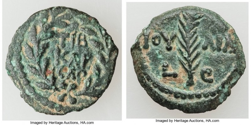 JUDAEA. Roman Procurators. Valerius Gratus (AD 15-26). AE prutah (16mm, 1.64 gm,...