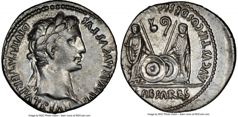 Augustus (27 BC-AD 14). AR denarius (19mm, 3.84 gm, 7h). NGC Choice XF 4/5 - 4/5...