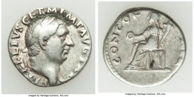 Vitellius (July-December AD 69). AR denarius (18mm, 3.34 gm, 7h). VF. Rome. A-VITELLIVS GERM IMP AVG TR P, laureate head of Vitellius right / CONCOR-D...