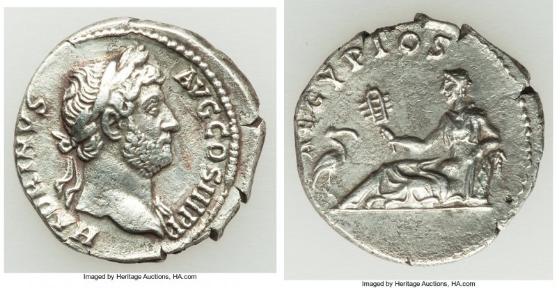 Hadrian (AD 117-138). AR denarius (19mm, 3.17 gm, 7h). Choice XF. Rome, AD 130-1...