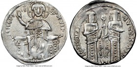Andronicus II Palaeologus and Michael IX (AD 1294-1320). Anonymous Issue. AR basilicon (21mm, 5h). NGC Choice XF. Constantinople, AD 1304-1320. KYIЄ-B...